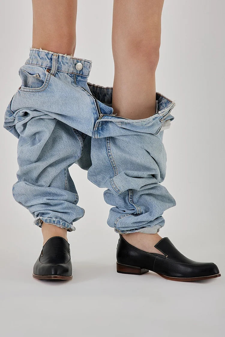 Cordelia – Sorte loafers med spids tå i læder