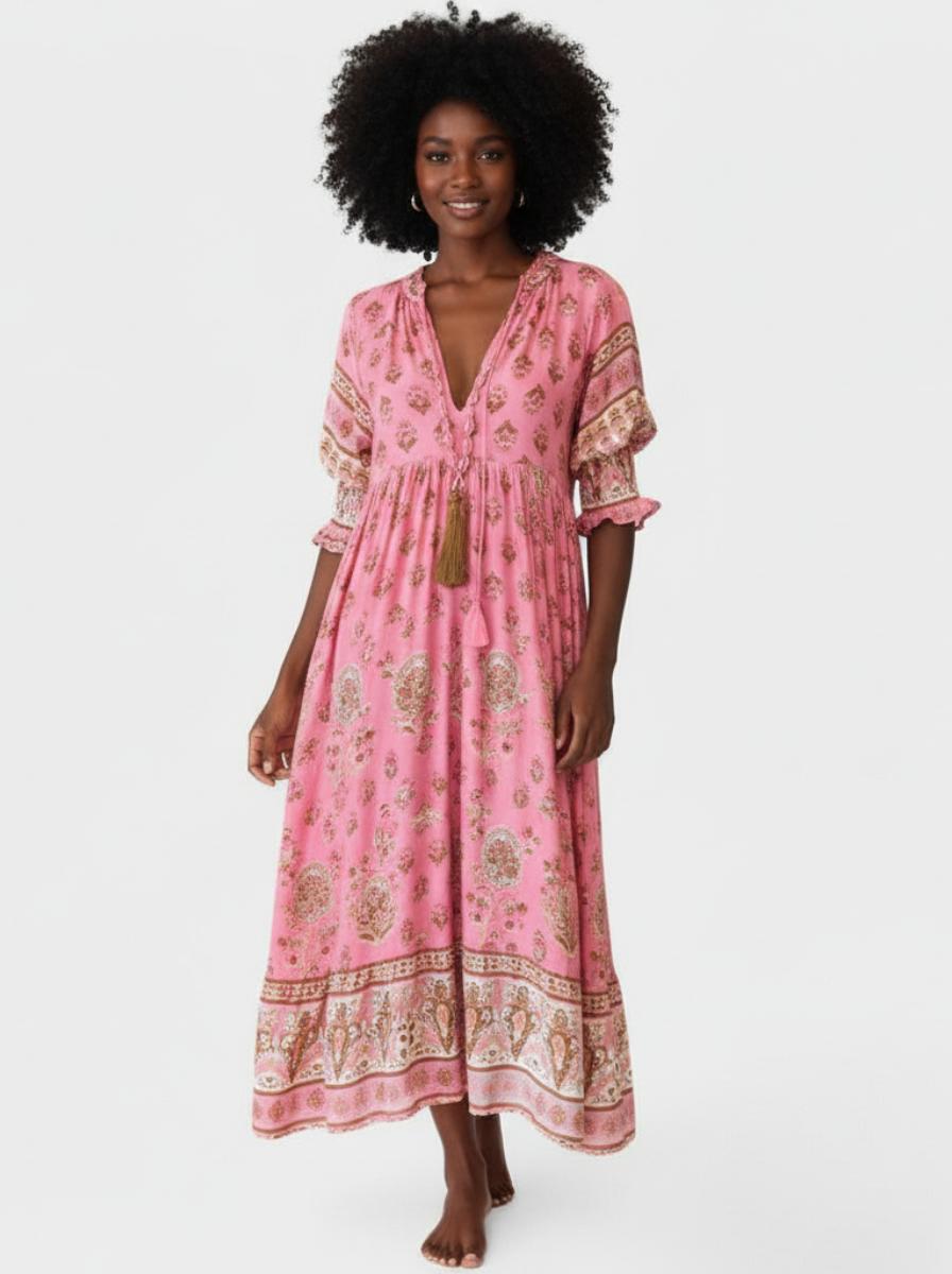 Ines Bohemian Dress Studio Clean Pink