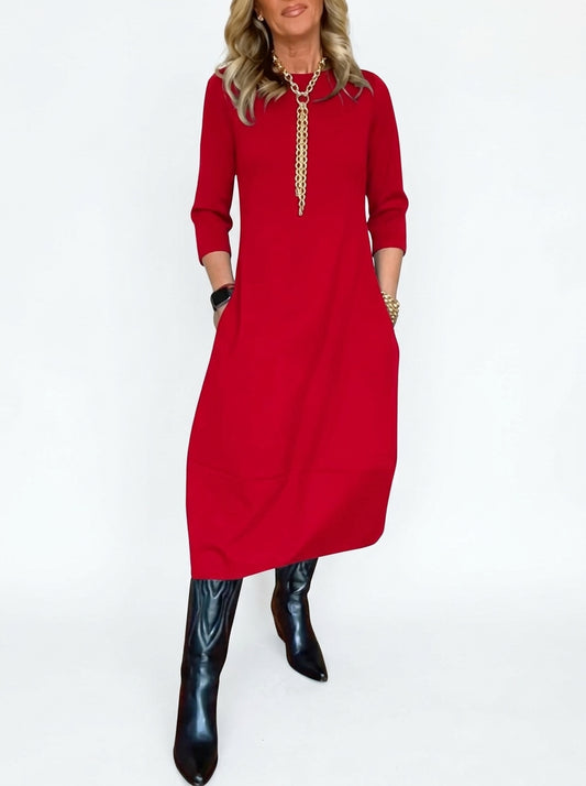 Isabel Minimalist Dress - Red