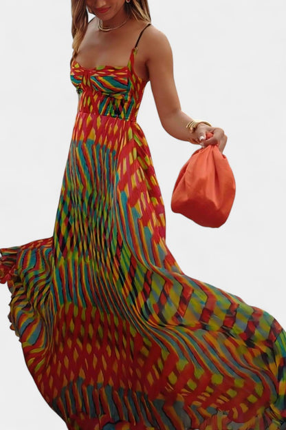 Boho maxikjole – Sommerkjole med stropper i flydende stil