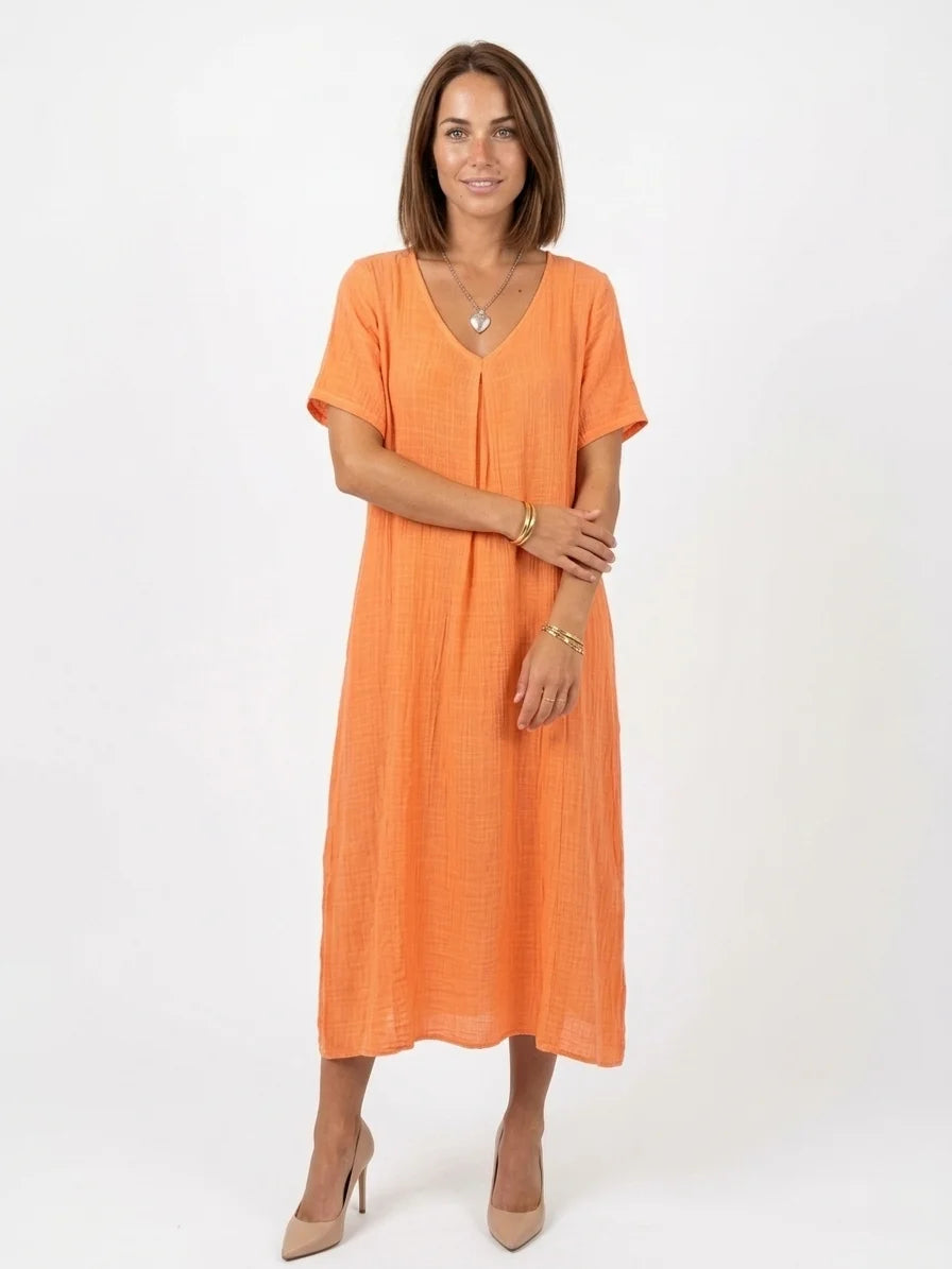 Alia Boho Summer Dress | Bohemian, Alluring, Vibrant - Orange - front