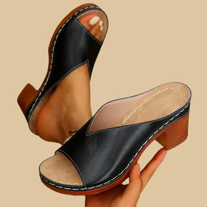 Miralena – Sølvfarvede metallic plateau-sandaler med blokhæl