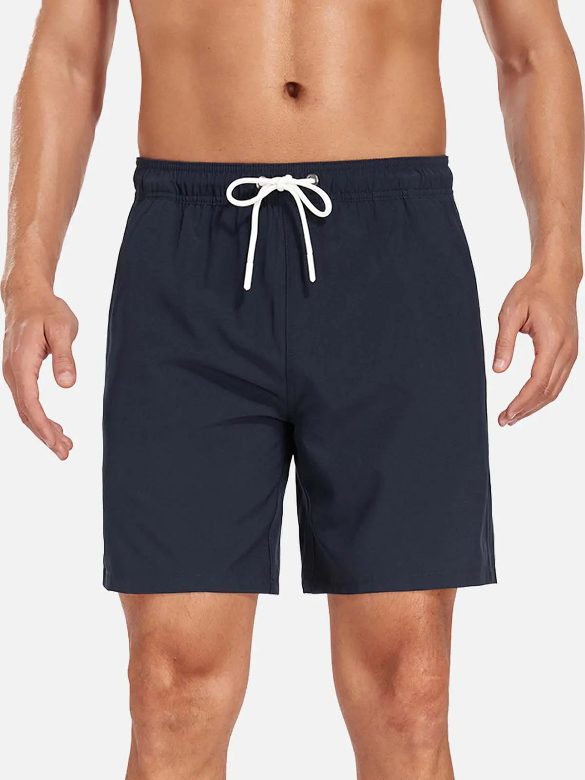 Sorte herrebadeshorts – Hurtigtørrende med elastisk snørelukning