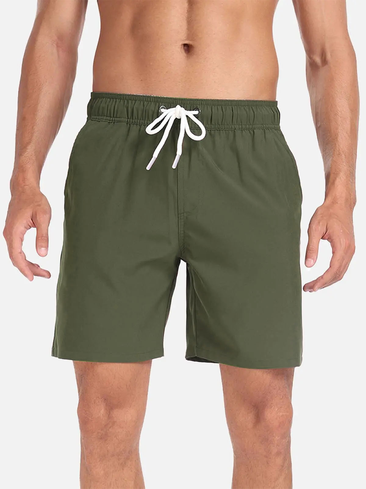 Sorte herrebadeshorts – Hurtigtørrende med elastisk snørelukning