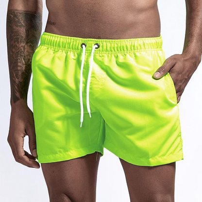 Herrebadeshorts i turkis – Hurtigtørrende med sidelomme