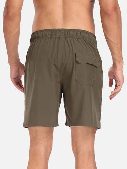 Sorte herrebadeshorts – Hurtigtørrende med elastisk snørelukning