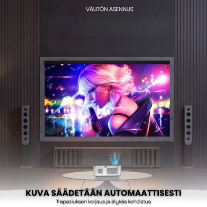 Projecteur Intelligent Full HD – 1100 ANSI Lumens, Android 9.0, Autofokus, Wi-Fi 5G, Bluetooth 5.1 