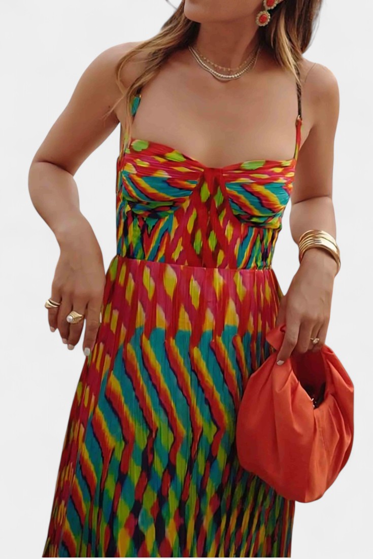 Boho maxikjole – Sommerkjole med stropper i flydende stil