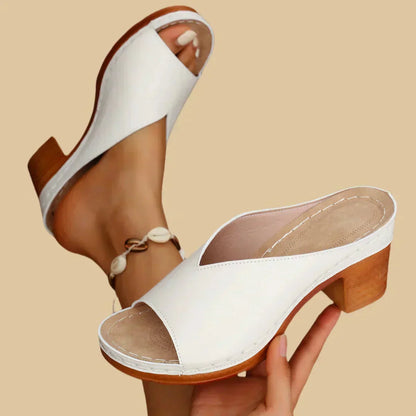 Miralena – Sølvfarvede metallic plateau-sandaler med blokhæl