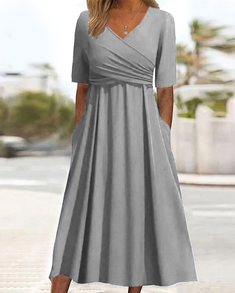 Nadia Wrap Summer Midi Dress | Casual, Refined, Classic