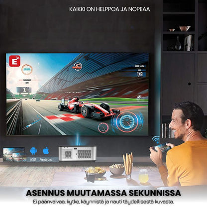 Projecteur Intelligent Full HD – 1100 ANSI Lumens, Android 9.0, Autofokus, Wi-Fi 5G, Bluetooth 5.1 