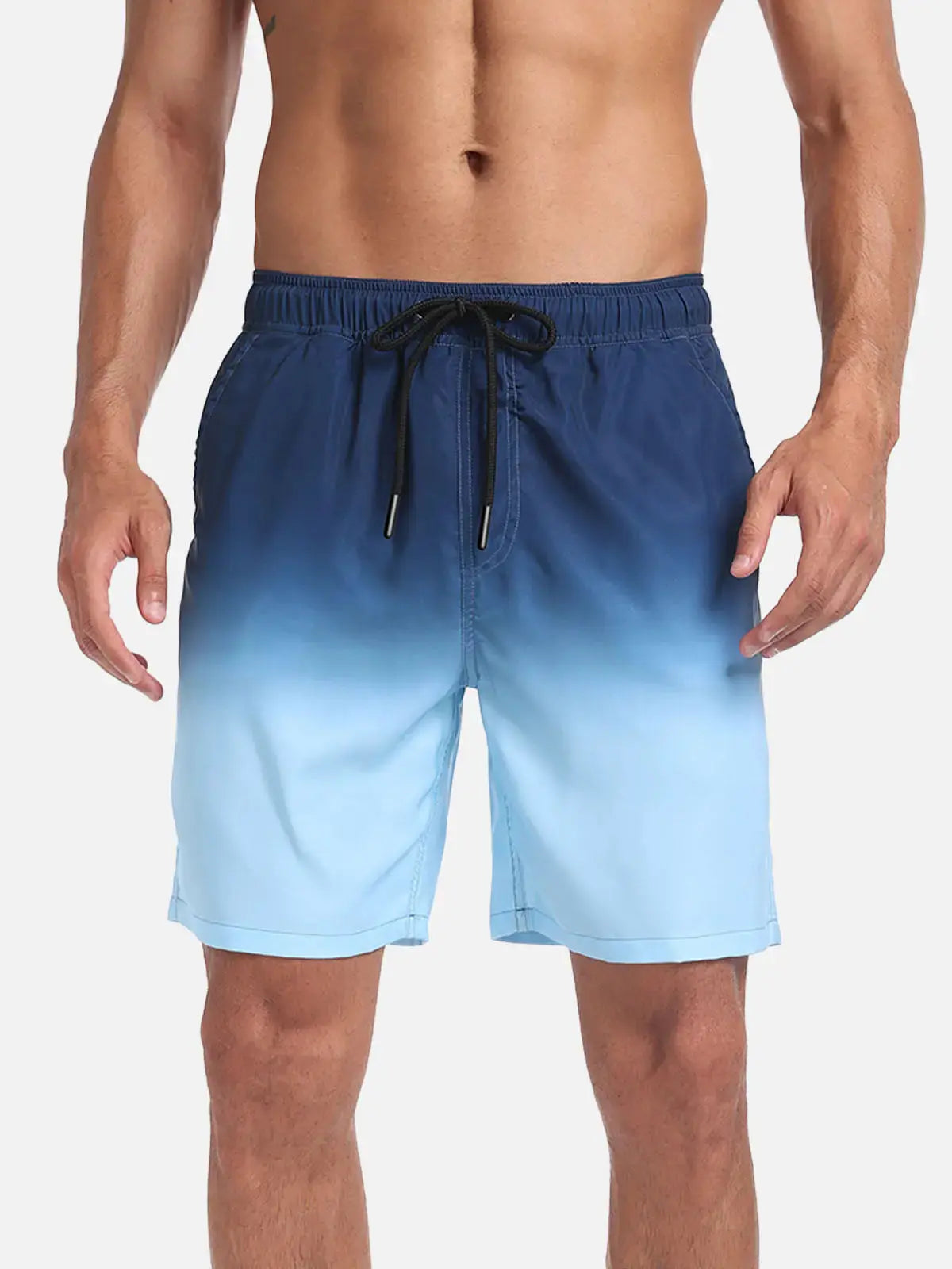 Sorte herrebadeshorts – Hurtigtørrende med elastisk snørelukning