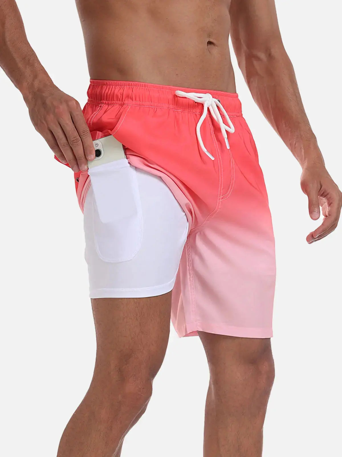 Sorte herrebadeshorts – Hurtigtørrende med elastisk snørelukning