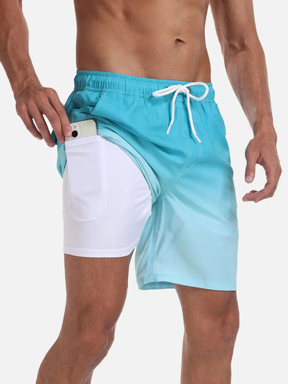 Sorte herrebadeshorts – Hurtigtørrende med elastisk snørelukning