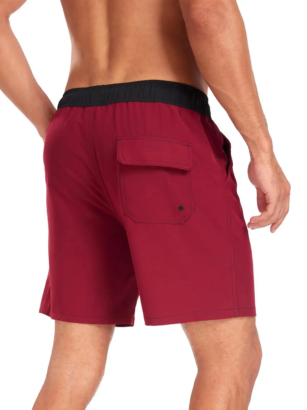 Sorte herrebadeshorts – Hurtigtørrende med elastisk snørelukning