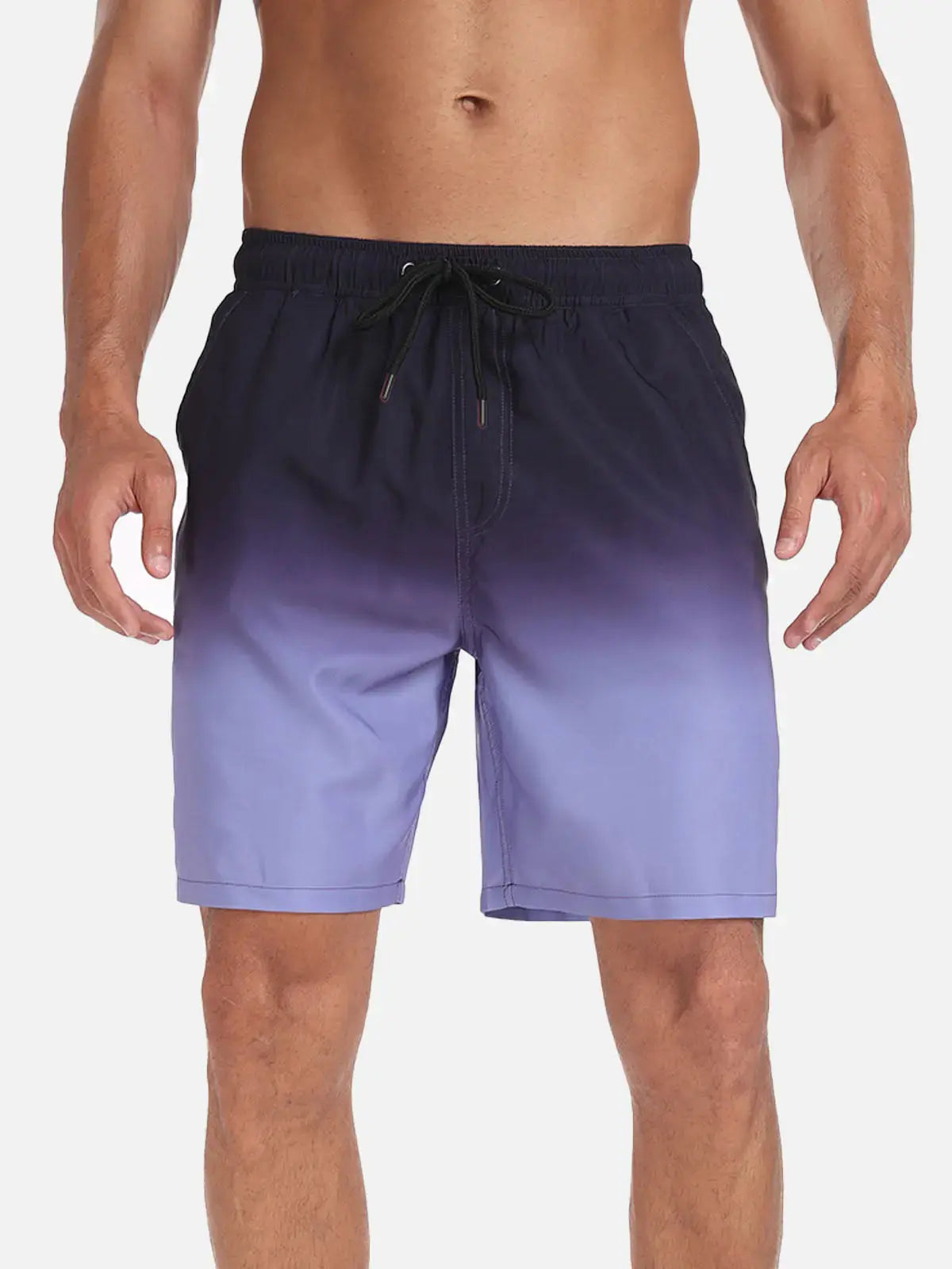 Sorte herrebadeshorts – Hurtigtørrende med elastisk snørelukning