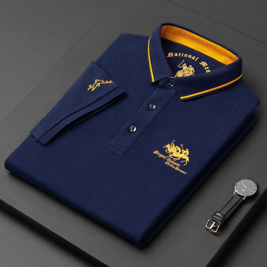 Momount langærmet herrepoloshirt – broderet logo med premium klassisk look