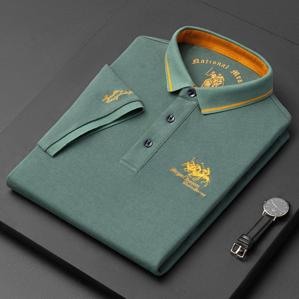 Momount langærmet herrepoloshirt – broderet logo med premium klassisk look