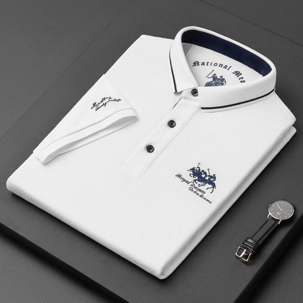 Momount langærmet herrepoloshirt – broderet logo med premium klassisk look