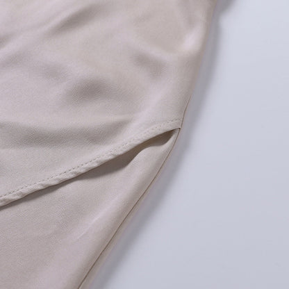 Sommerkjole Evangelia – Elegant satin slå om-maxikjole til fest