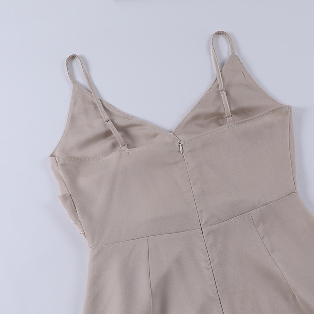 Sommerkjole Evangelia – Elegant satin slå om-maxikjole til fest
