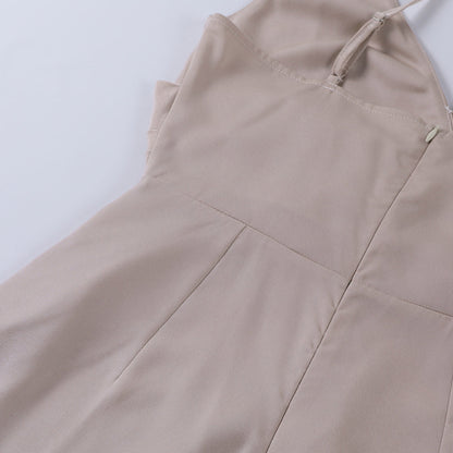 Sommerkjole Evangelia – Elegant satin slå om-maxikjole til fest