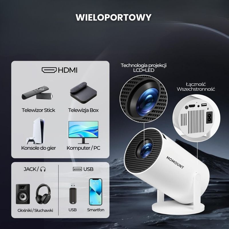 Projektor – WiFi og Bluetooth 4K