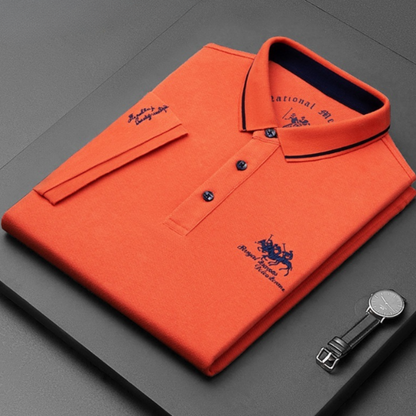 Momount langærmet herrepoloshirt – broderet logo med premium klassisk look