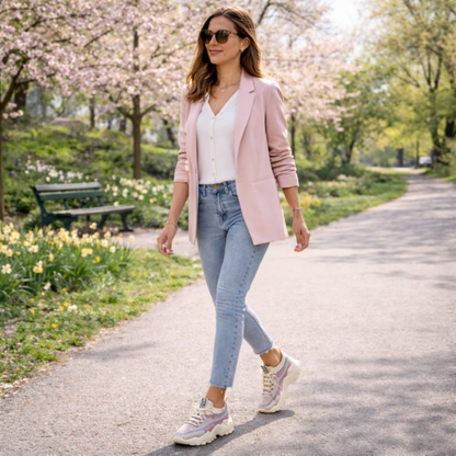 Momount Damesneakers Chunky – Mesh Med Snørebånd Plateau Tofarvet Dad-Style