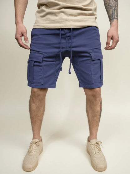 Herrecargoshorts med snørelukning – Slim fit i bomuld til hverdag