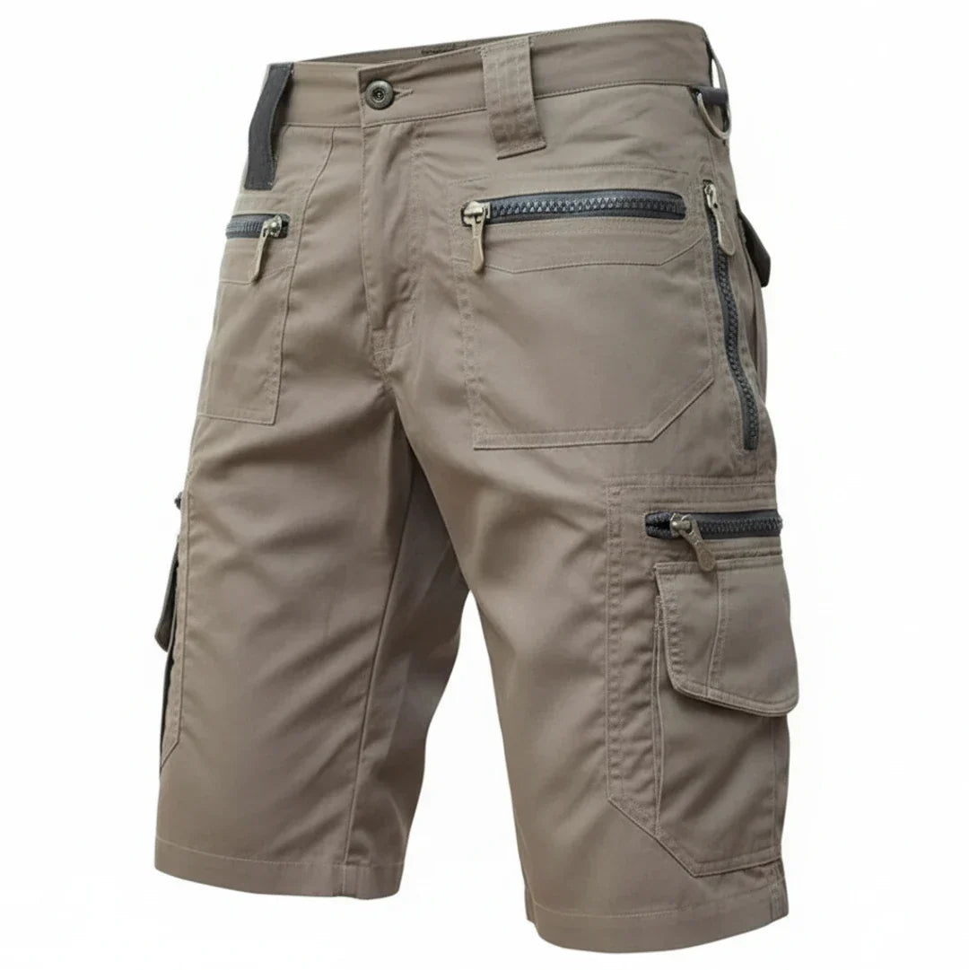 Taktiske herrecargoshorts – Multi-lommer, D-ring og knælængde