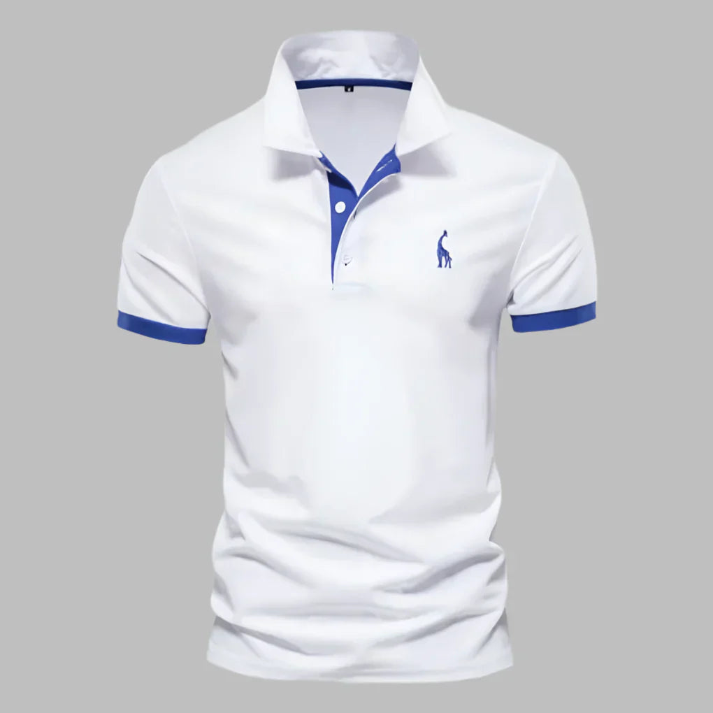 Momount Men Polo Shirt – Contrast Placket Embroidered Logo Classic Fit
