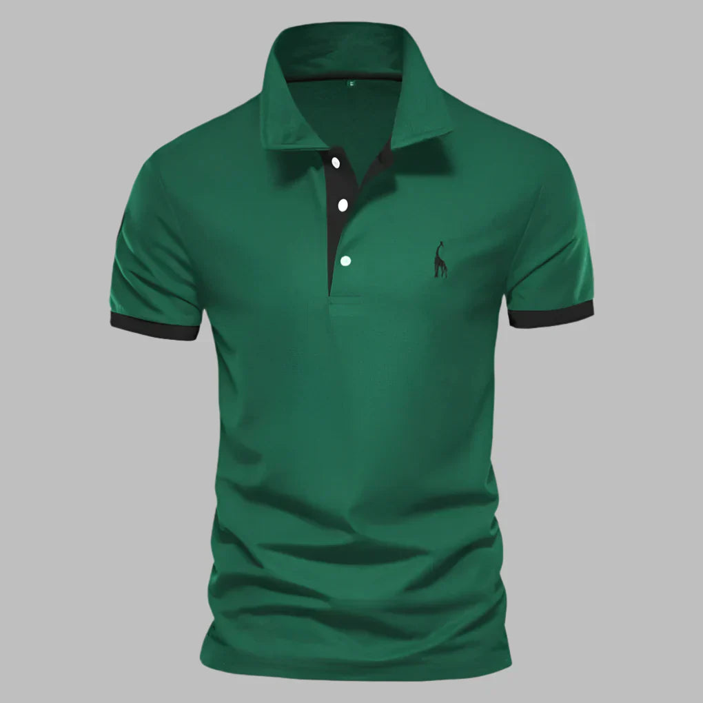 Momount Men Polo Shirt – Contrast Placket Embroidered Logo Classic Fit