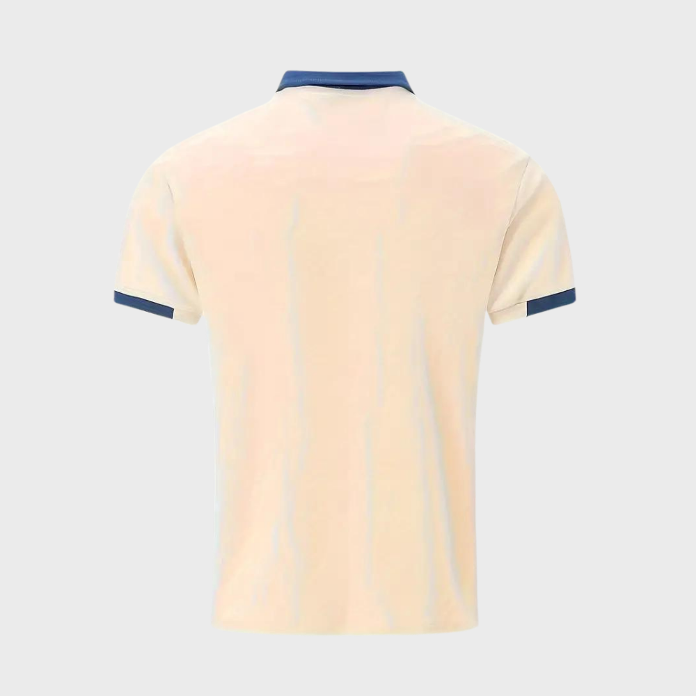 Momount herrepoloshirt – tofarvet kontrastkrave og brystlomme i kortærmet design