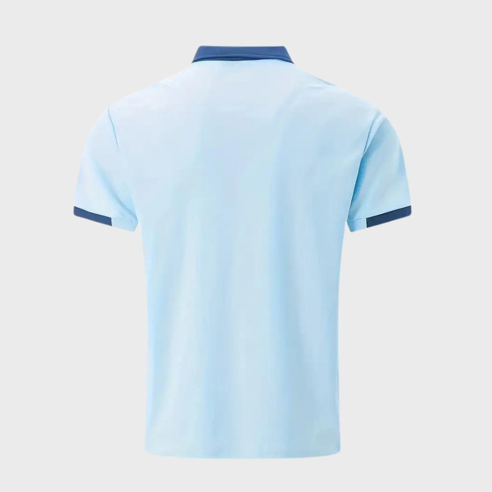 Momount herrepoloshirt – tofarvet kontrastkrave og brystlomme i kortærmet design