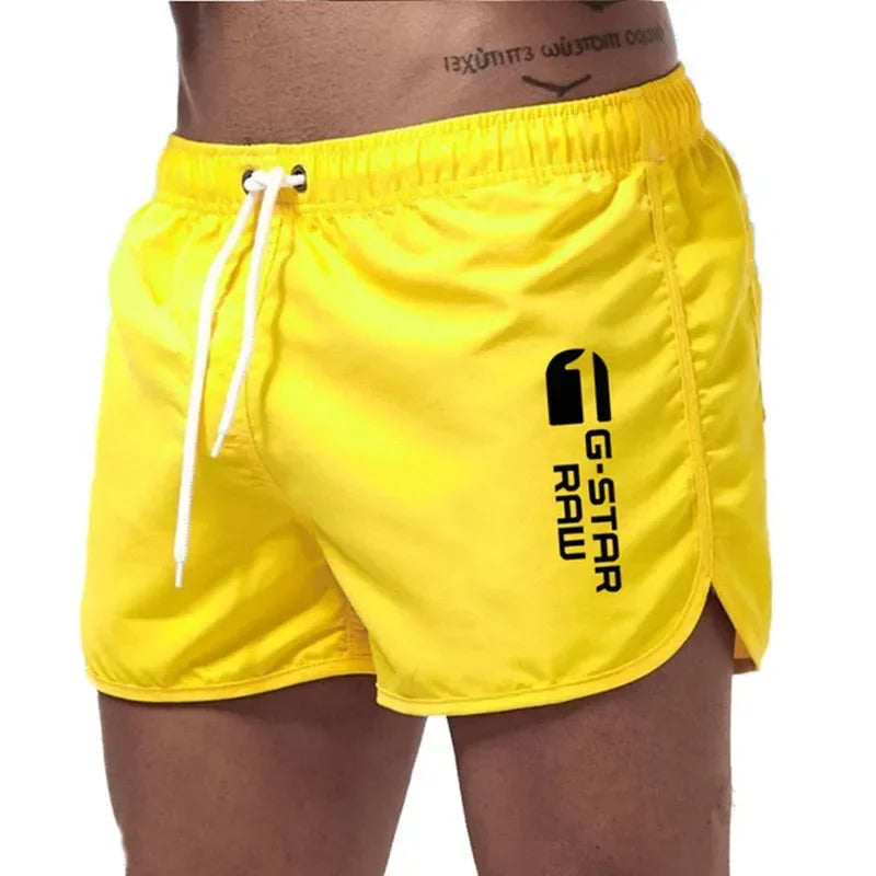 Ensfarvede herrebadeshorts – Slim fit, hurtigtørrende og elastisk