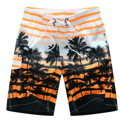 Surf board shorts til mænd – Geometrisk print og knælængde
