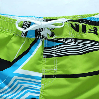 Surf board shorts til mænd – Geometrisk print og knælængde