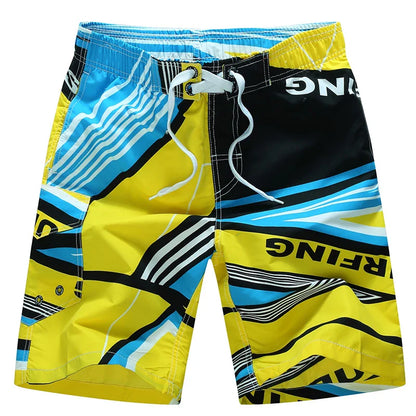 Surf board shorts til mænd – Geometrisk print og knælængde
