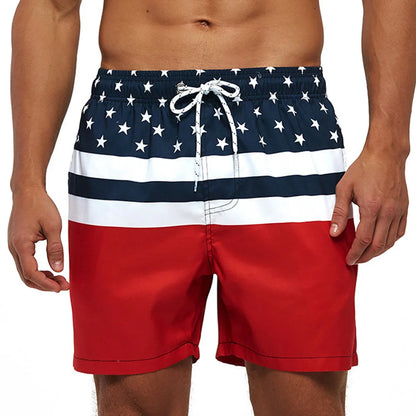 Herrebadeshorts med kiwi-print – Hurtigtørrende og afslappet snit