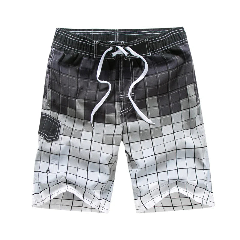 Surf board shorts til mænd – Geometrisk print og knælængde