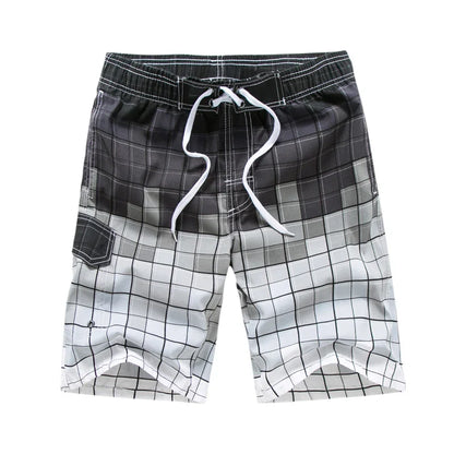 Surf board shorts til mænd – Geometrisk print og knælængde
