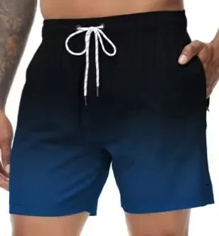Herrebadeshorts med gradient – Orange solnedgangsfade og snor