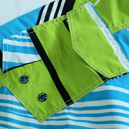 Surf board shorts til mænd – Geometrisk print og knælængde