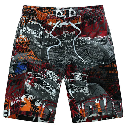 Surf board shorts til mænd – Geometrisk print og knælængde