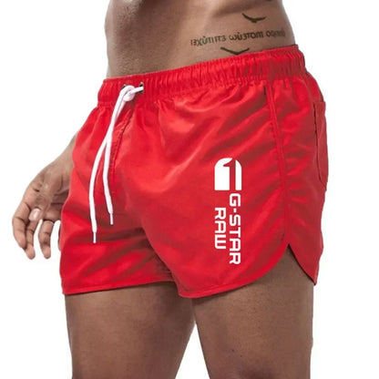 Ensfarvede herrebadeshorts – Slim fit, hurtigtørrende og elastisk