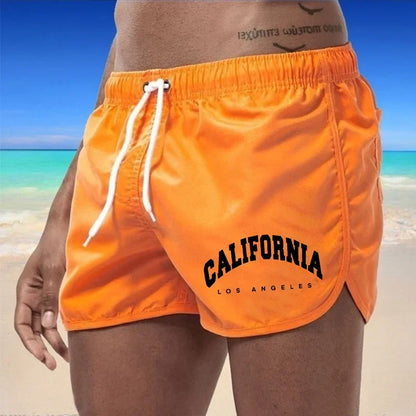 Herrebadeshorts med California-print – Kort atletisk silhuet
