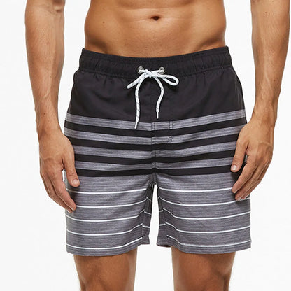 Herrebadeshorts med kiwi-print – Hurtigtørrende og afslappet snit