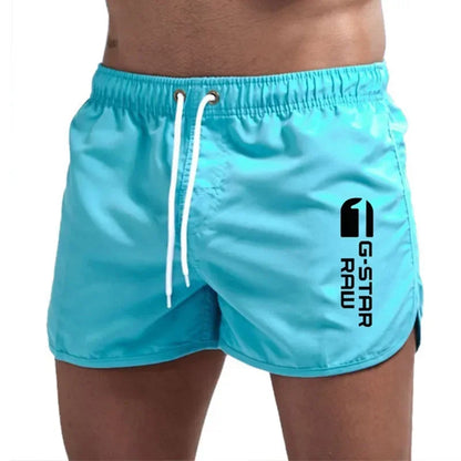 Ensfarvede herrebadeshorts – Slim fit, hurtigtørrende og elastisk