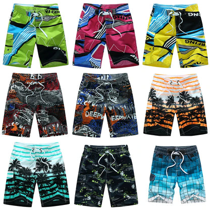 Surf board shorts til mænd – Geometrisk print og knælængde